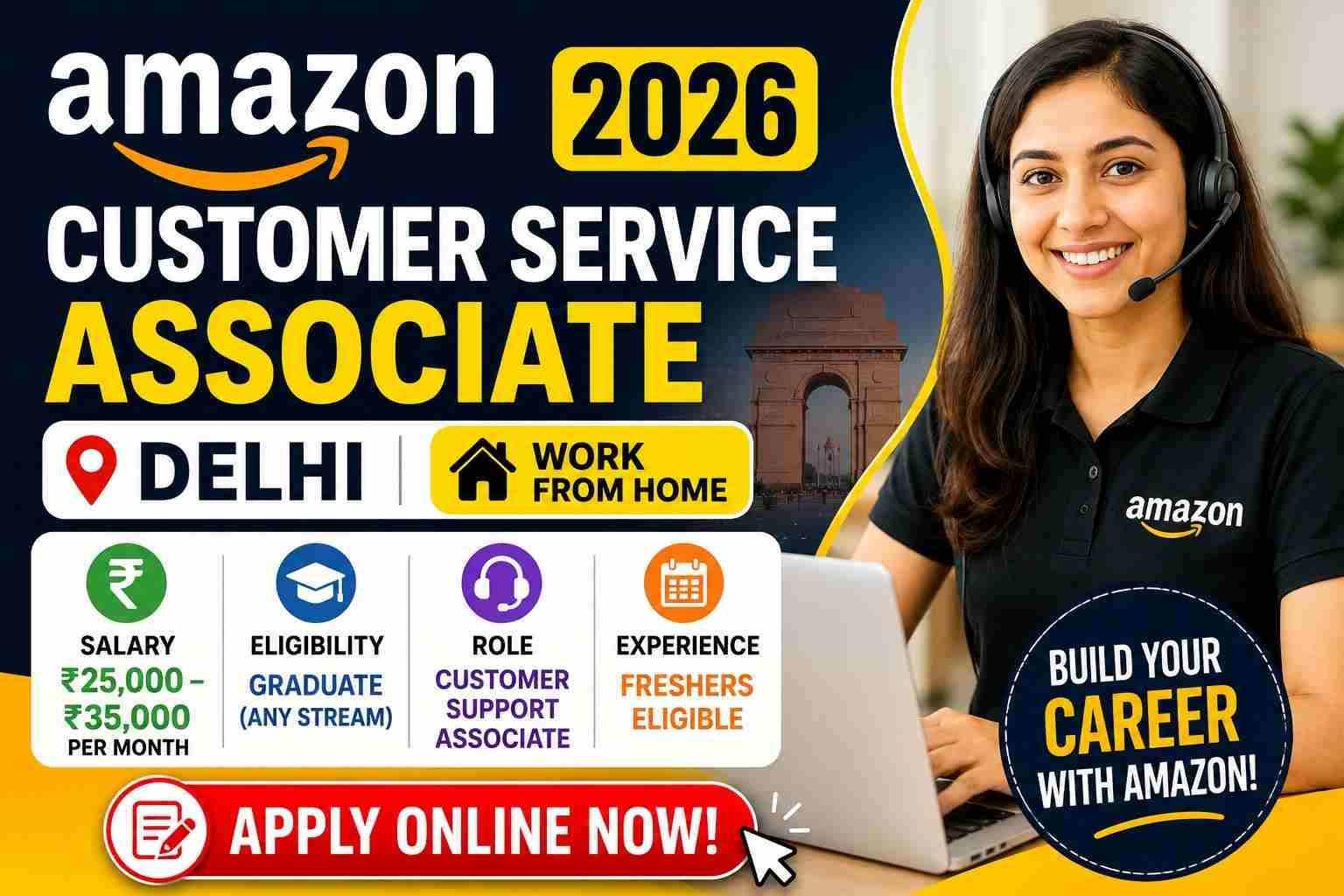 Amazon Customer Service Associate 2026 Delhi