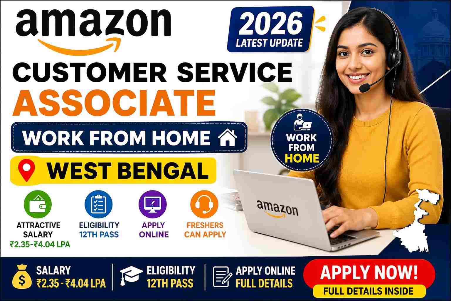 Amazon Work From Home Job West Bengal 2026