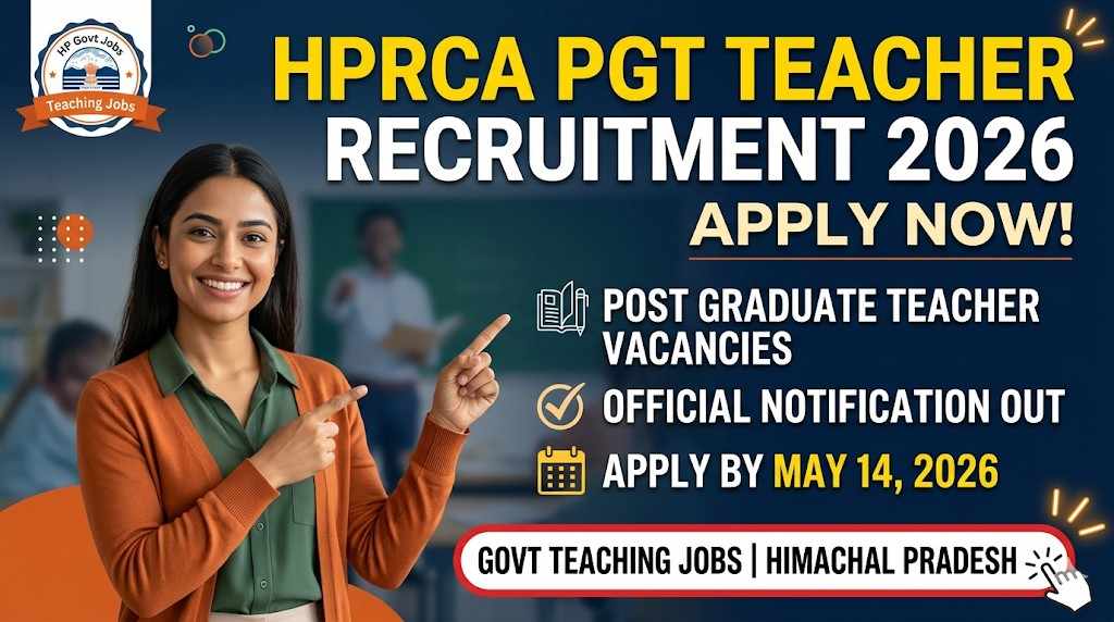 HPRCA PGT Teacher Recruitment 2026