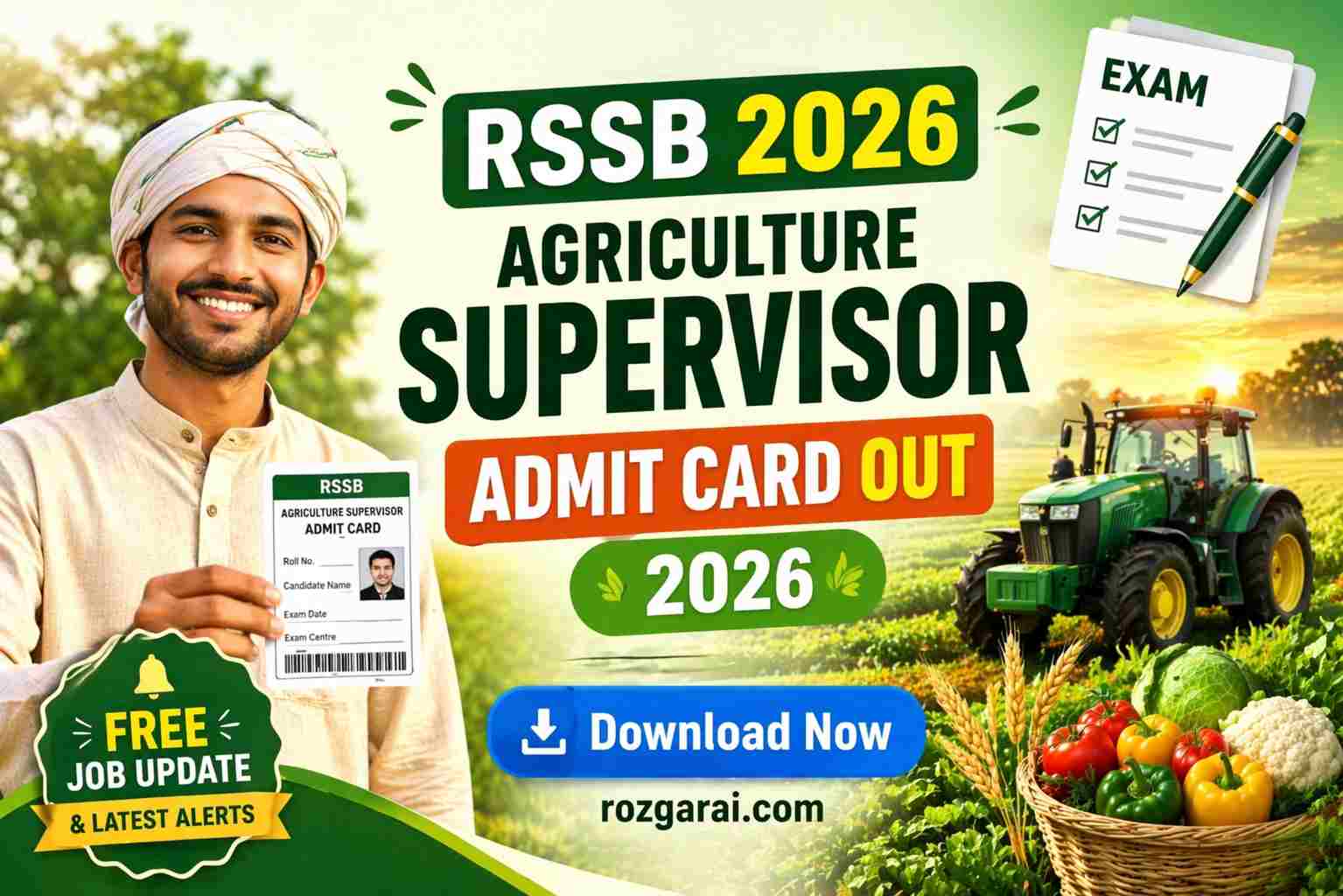 RSSB Agriculture Supervisor Admit Card 2026