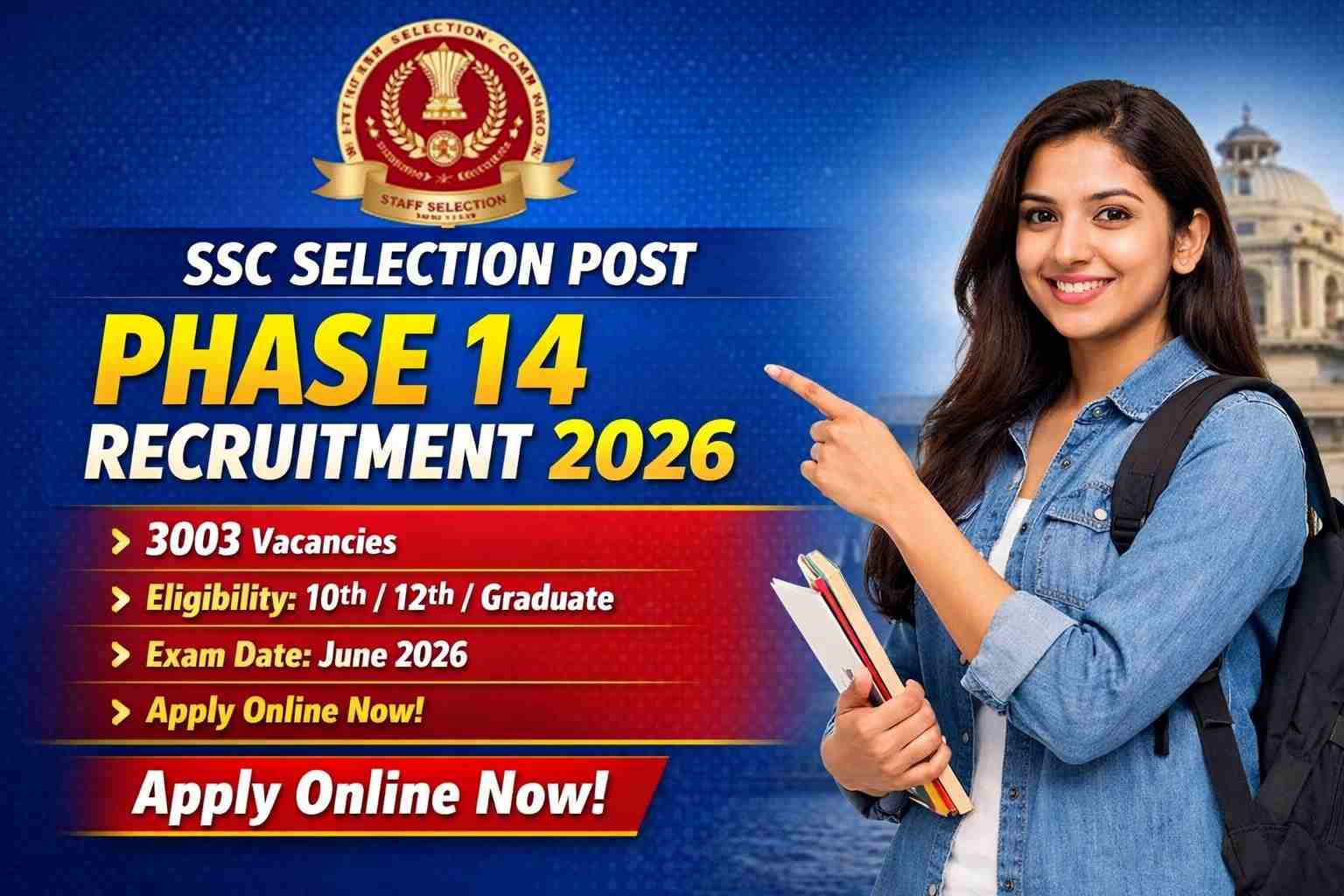 SSC Selection Post Phase 14 Recruitment 2026, SSC Selection Post Phase 14