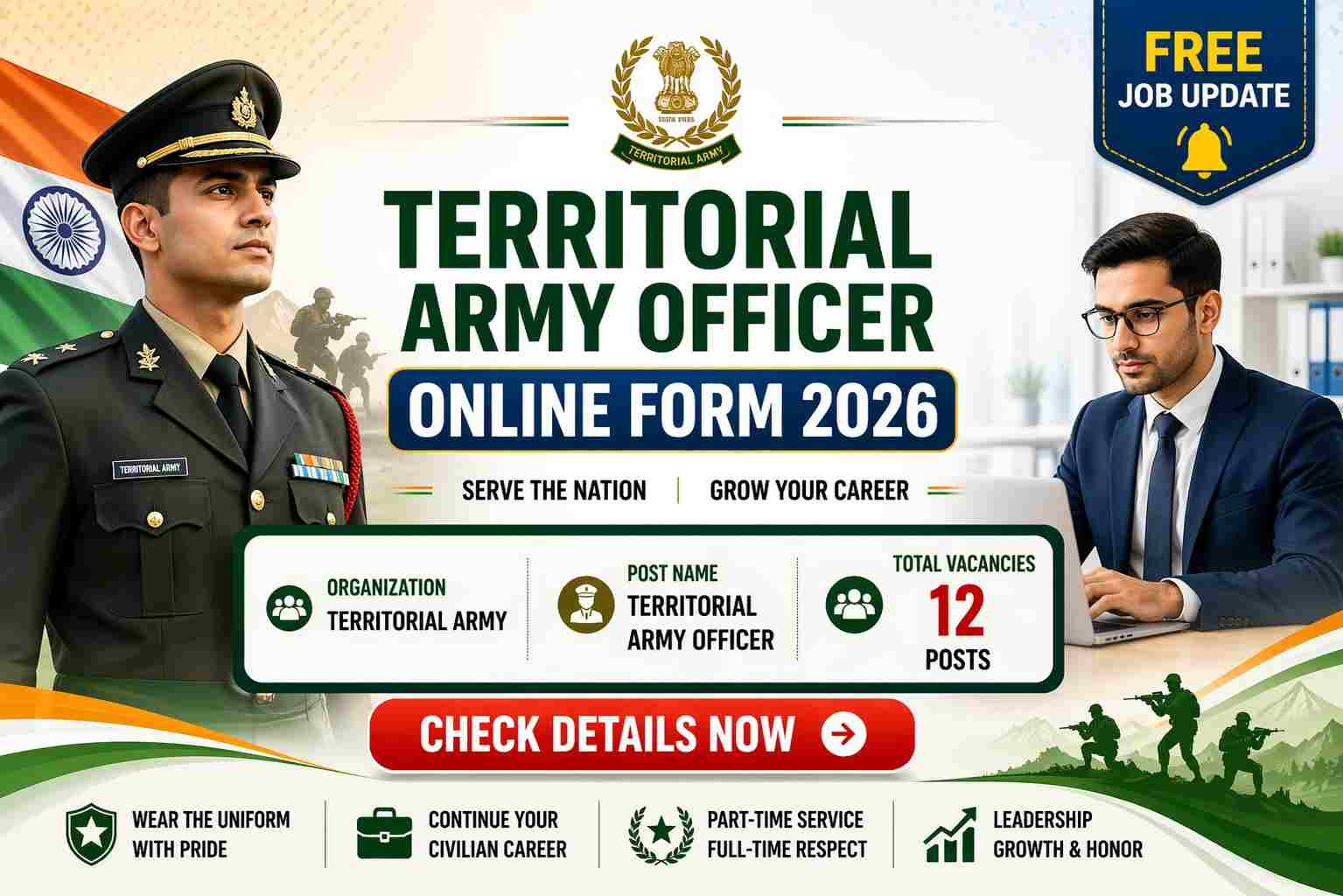 Territorial Army Officer Online Form 2026