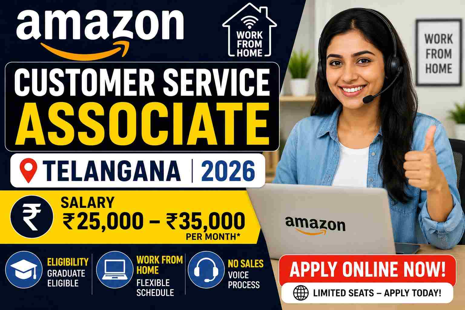 Amazon Customer Service Associate WFH Telangana 2026