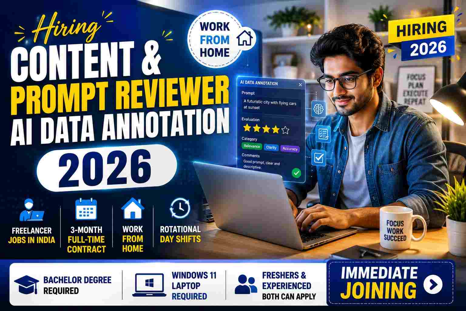 Freelancer Jobs in India 𝐇𝐢𝐫𝐢𝐧𝐠 𝐂𝐨𝐧𝐭𝐞𝐧𝐭 & 𝐏𝐫𝐨𝐦𝐩𝐭 𝐑𝐞𝐯𝐢𝐞𝐰𝐞𝐫 𝐀𝐈 𝐃𝐚𝐭𝐚 𝐀𝐧𝐧𝐨𝐭𝐚𝐭𝐢𝐨𝐧 𝟐𝟎𝟐𝟔