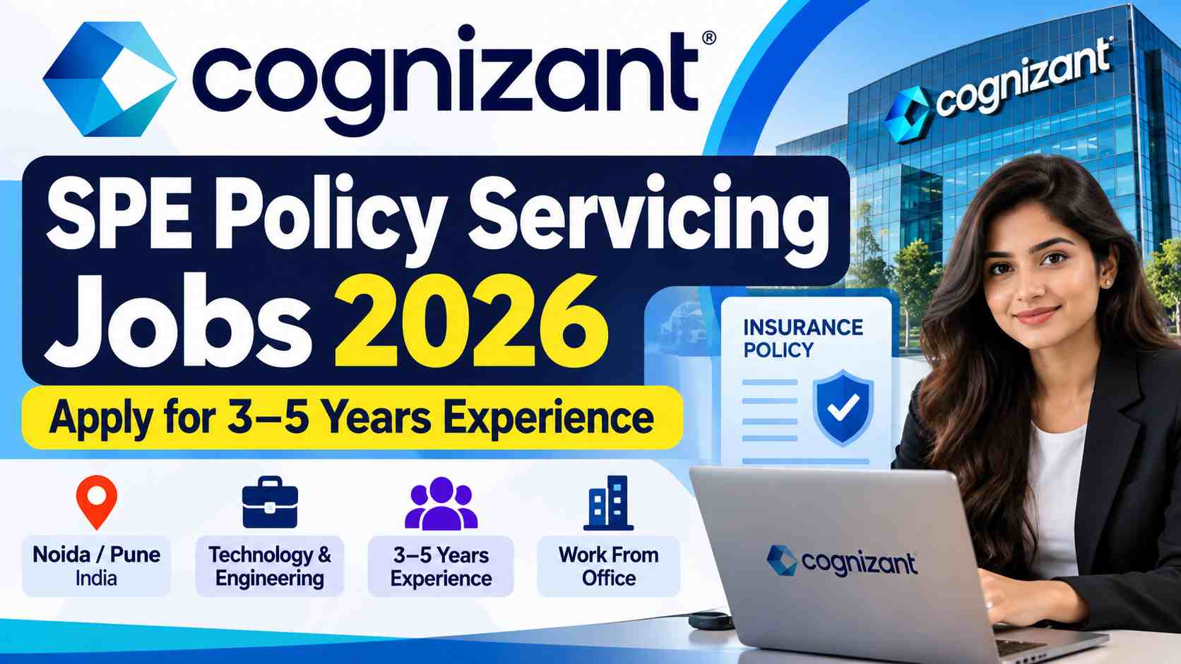 Cognizant SPE Policy Servicing Jobs 2026 in Noida and Pune