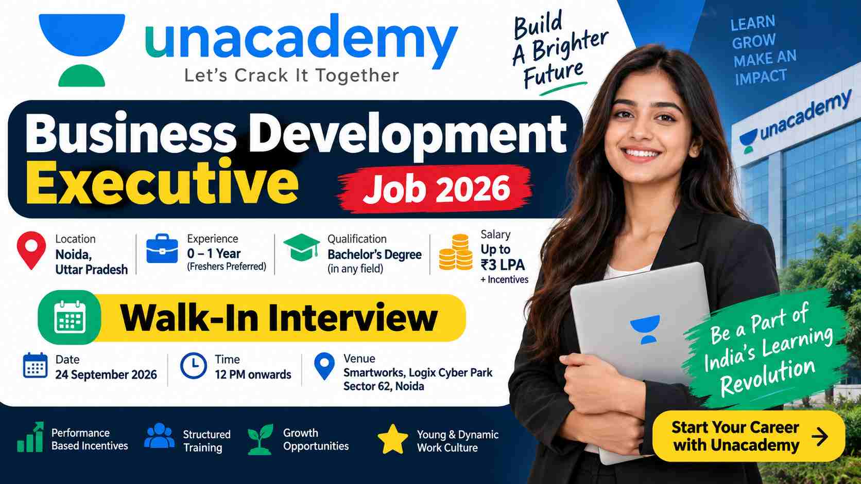 Unacademy Business Development Executive Job 2026